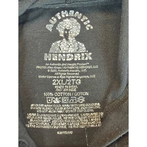 Jimi Hendrix Hooded T-shirt Men's 2XL Black Hoodie - Picture 3 of 5
